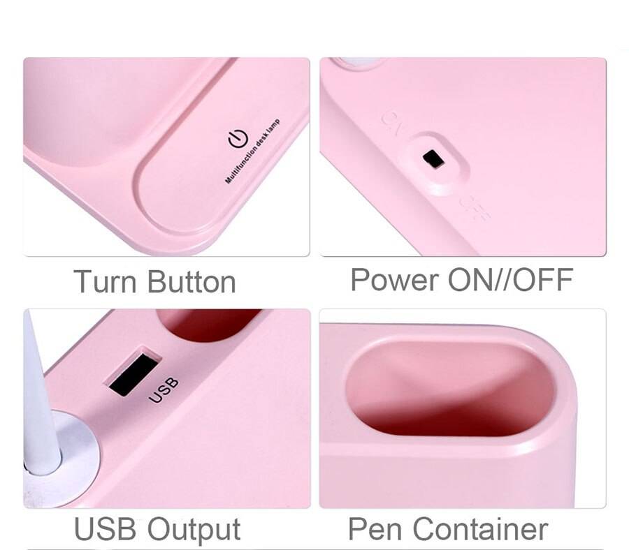 Small Plastic Desk Lamp with Phone Stand