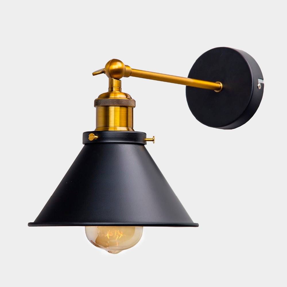 Retro Style Wall Lamp with Conical Lampshade