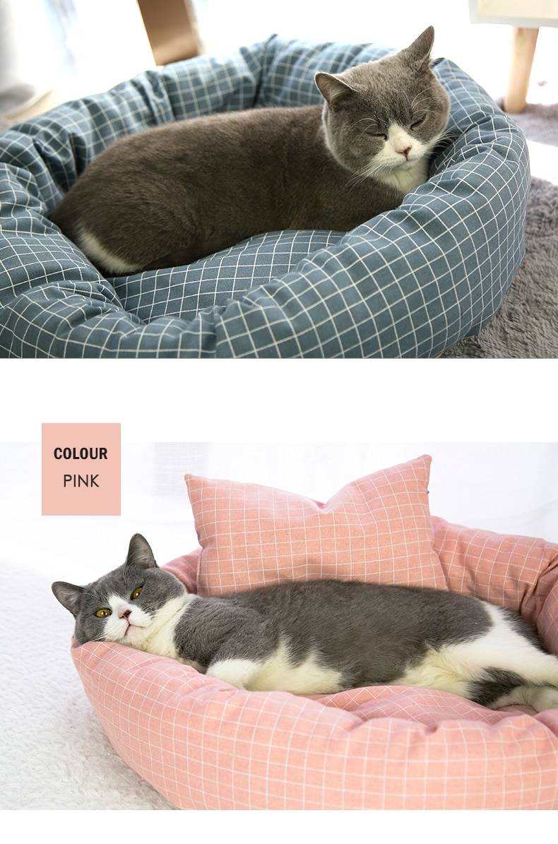 Soft Plaid Pet Bed