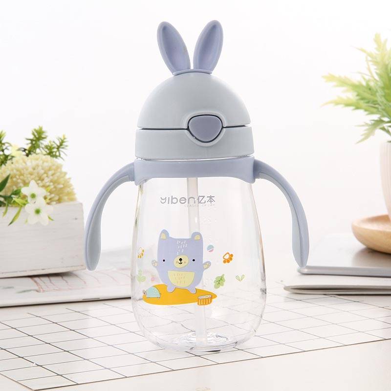Cute Rabbit Shaped Baby's BPA Free Feeding Bottle with Straw Cute Rabbit Shaped Baby's BPA Free Feeding Bottle with Straw