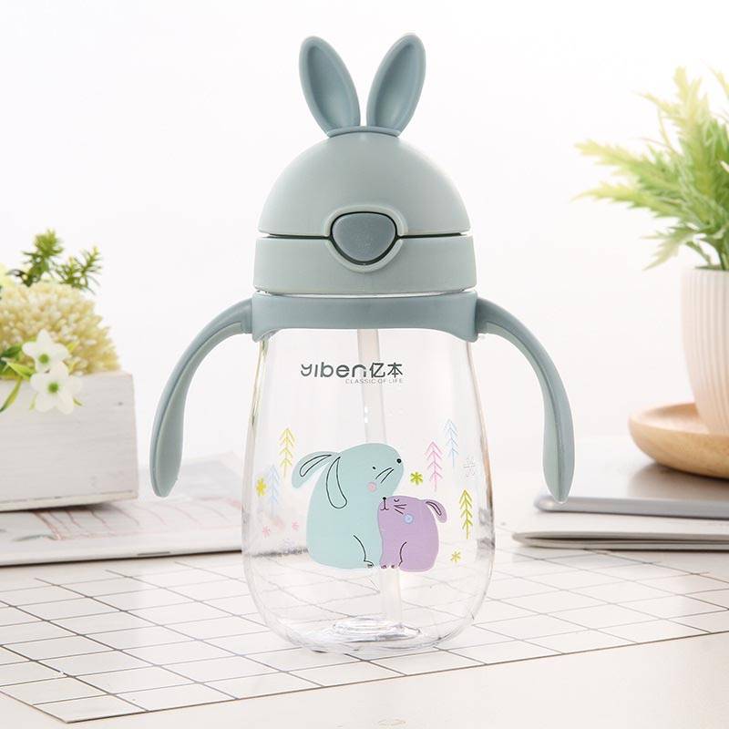 Cute Rabbit Shaped Baby's BPA Free Feeding Bottle with Straw Cute Rabbit Shaped Baby's BPA Free Feeding Bottle with Straw