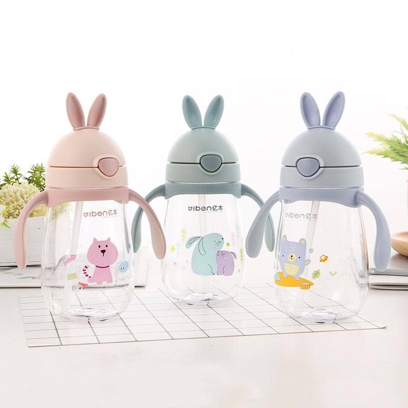Cute Rabbit Shaped Baby's BPA Free Feeding Bottle with Straw Cute Rabbit Shaped Baby's BPA Free Feeding Bottle with Straw