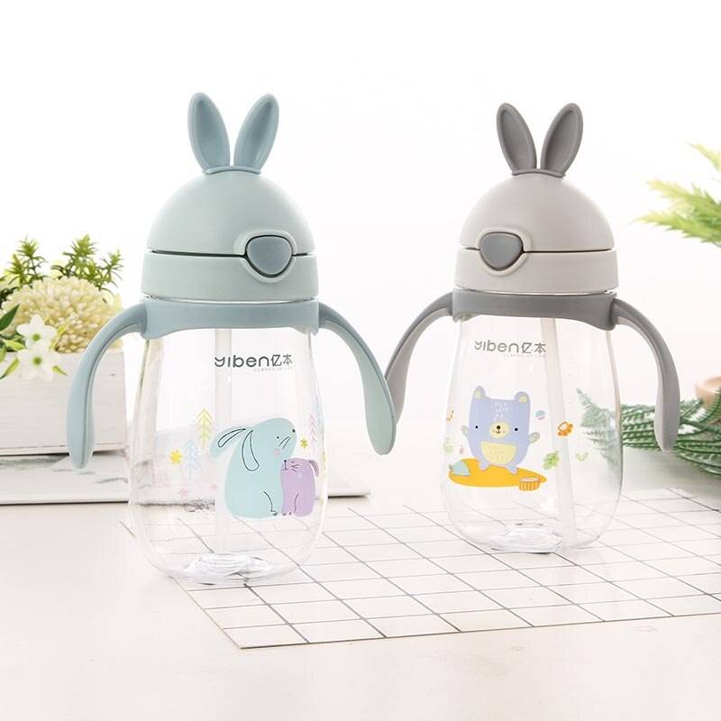 Cute Rabbit Shaped Baby's BPA Free Feeding Bottle with Straw Cute Rabbit Shaped Baby's BPA Free Feeding Bottle with Straw