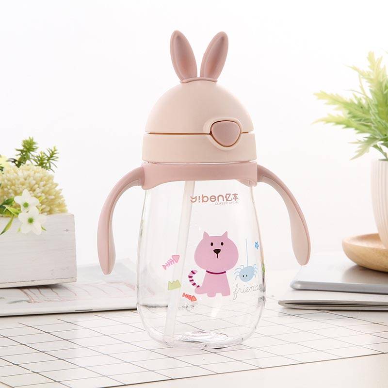 Cute Rabbit Shaped Baby's BPA Free Feeding Bottle with Straw Cute Rabbit Shaped Baby's BPA Free Feeding Bottle with Straw