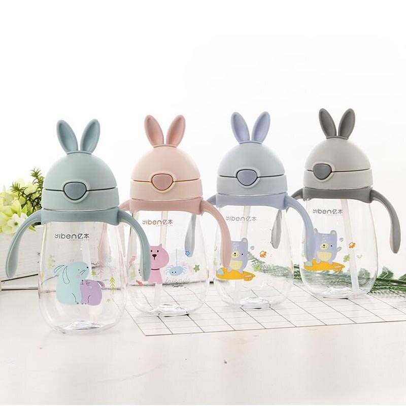 Cute Rabbit Shaped Baby's BPA Free Feeding Bottle with Straw Cute Rabbit Shaped Baby's BPA Free Feeding Bottle with Straw