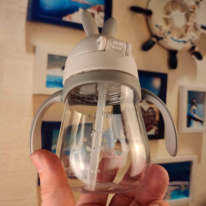 Cute Rabbit Shaped Baby's BPA Free Feeding Bottle with Straw Cute Rabbit Shaped Baby's BPA Free Feeding Bottle with Straw