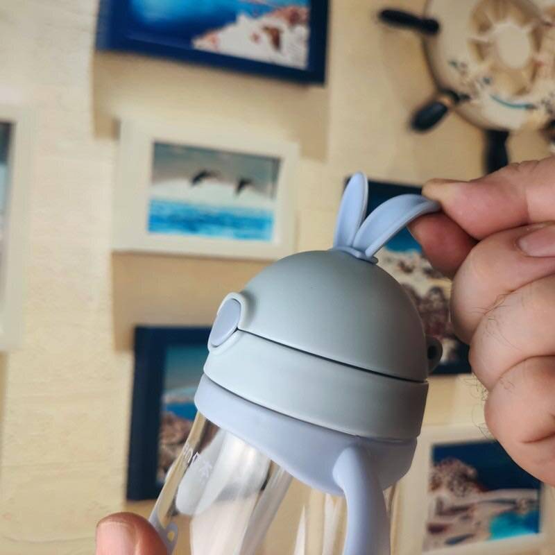 Cute Rabbit Shaped Baby's BPA Free Feeding Bottle with Straw Cute Rabbit Shaped Baby's BPA Free Feeding Bottle with Straw