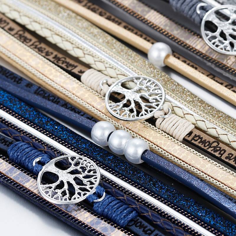 Tree of Life Pearl Leather Bracelet for Women Tree of Life Pearl Leather Bracelet for Women