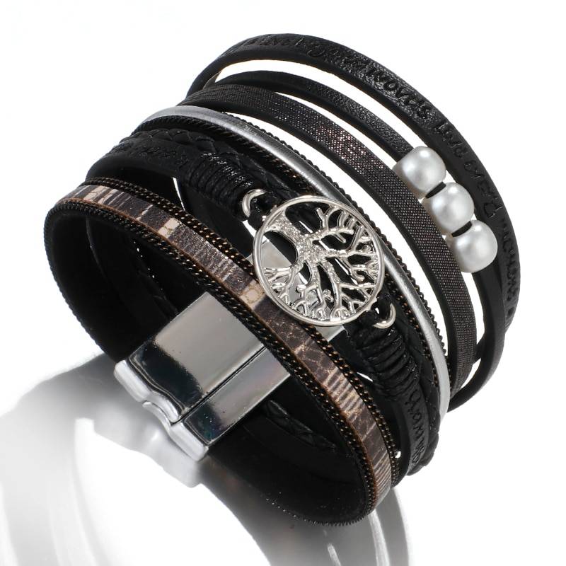 Tree of Life Pearl Leather Bracelet for Women Tree of Life Pearl Leather Bracelet for Women
