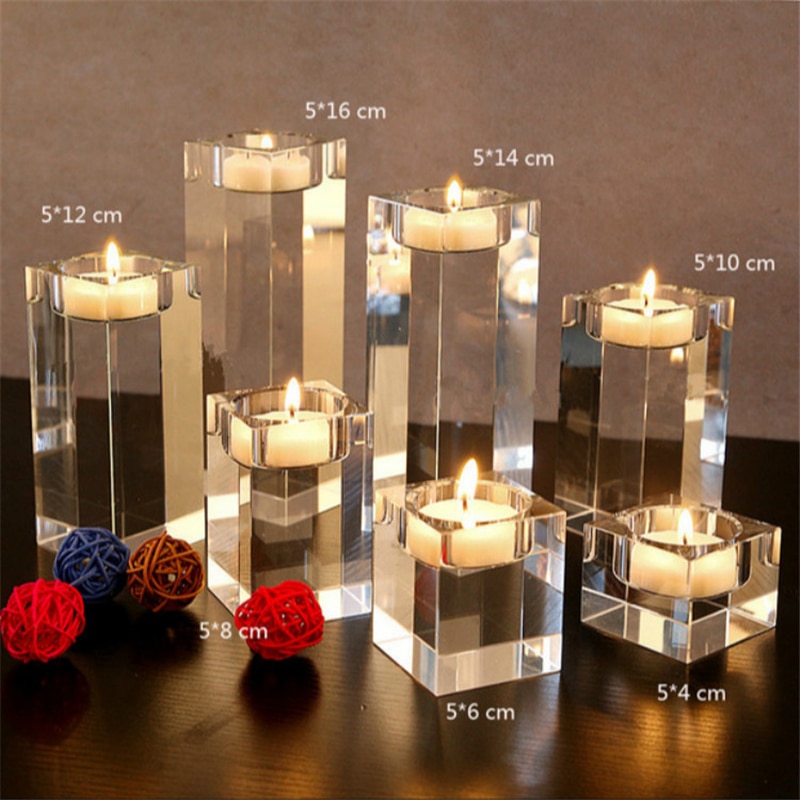 Clear Crystal Candle Holder
