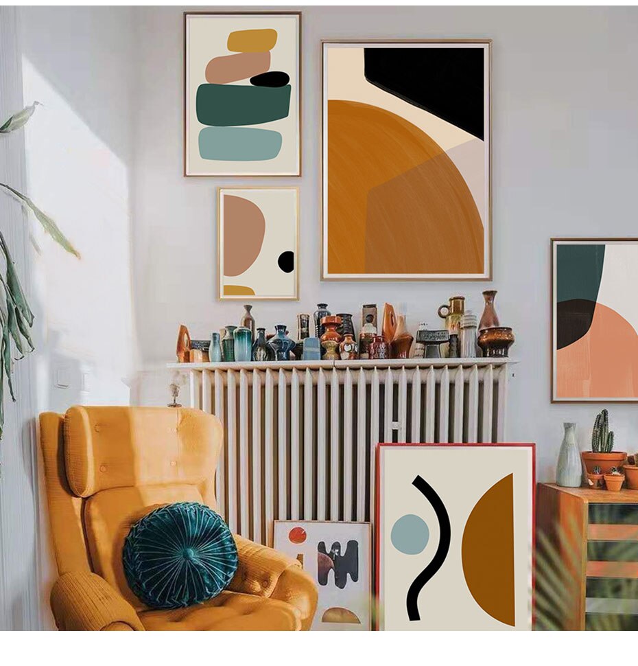 Abstract Geometric Canvas Painting