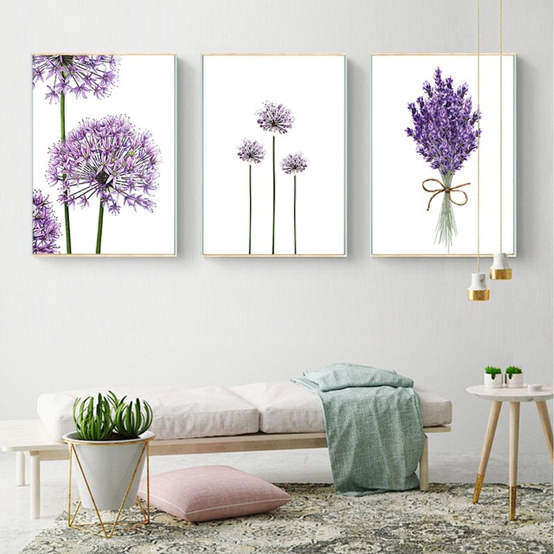 Purple Flowers Canvas Painting
