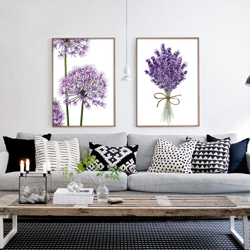 Purple Flowers Canvas Painting