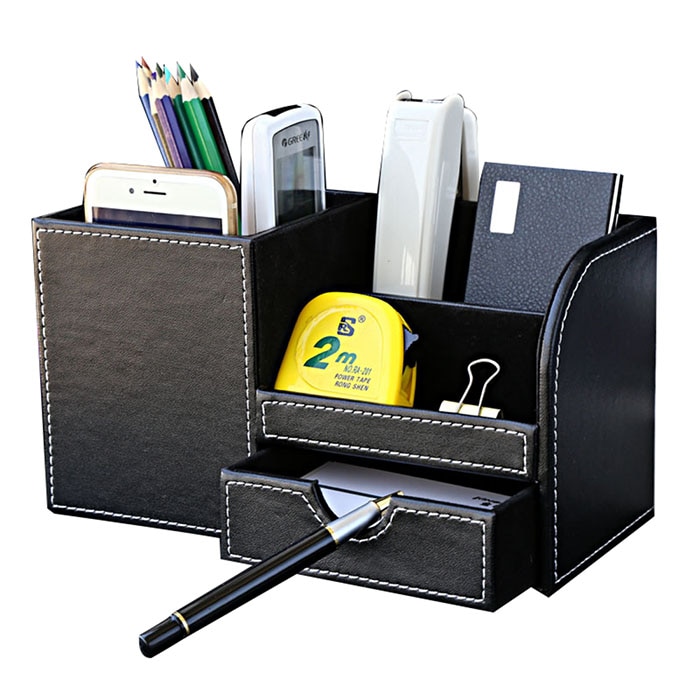Small Leather Desk Organizer