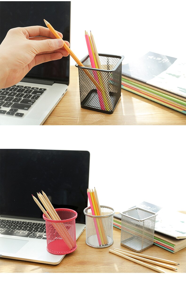 Metal Basket Shaped Stationery Holder