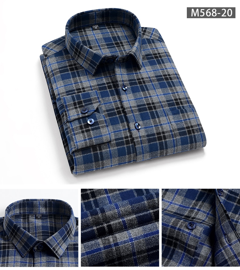 Men's Pure Cotton Plaid Shirt