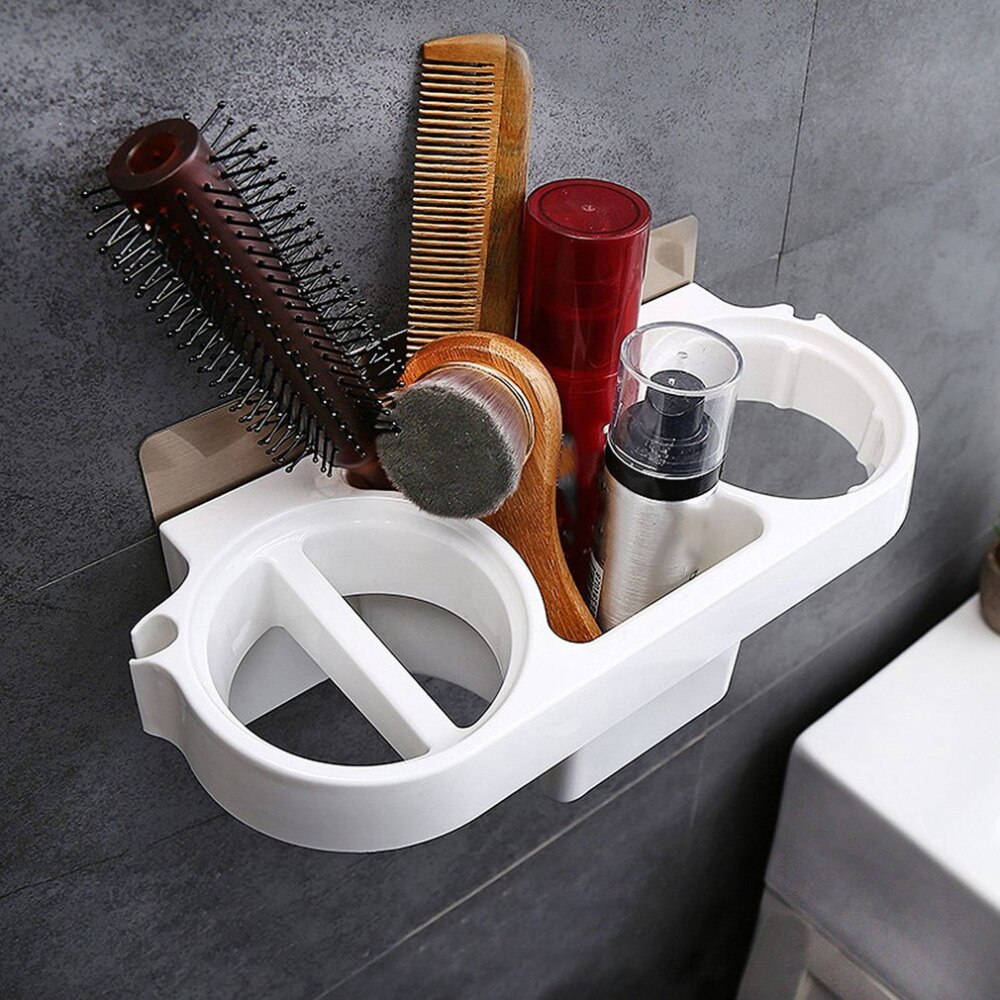 Multifunction Bathroom Shelf with Hair Curler Rack