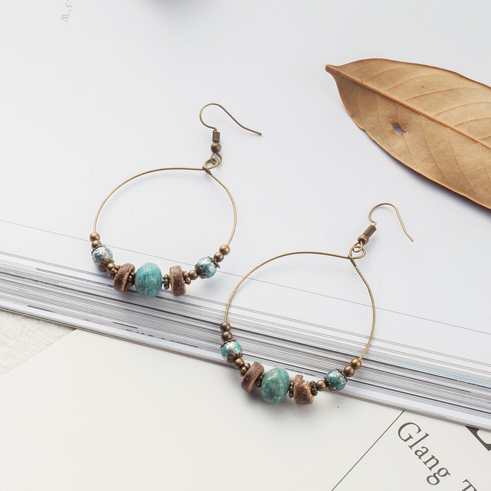 Bohemian Acrylic Beads Drop Earrings for Women Bohemian Acrylic Beads Drop Earrings for Women