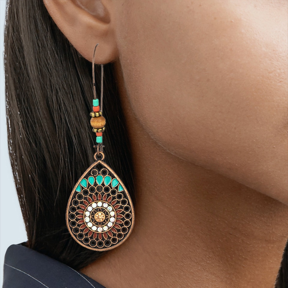 Boho Style Hollow Women's Drop Earrings