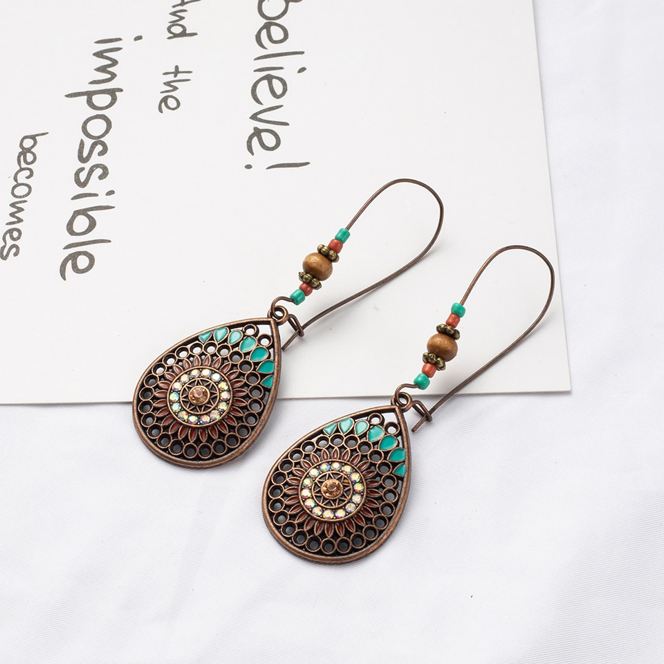 Boho Style Hollow Women's Drop Earrings