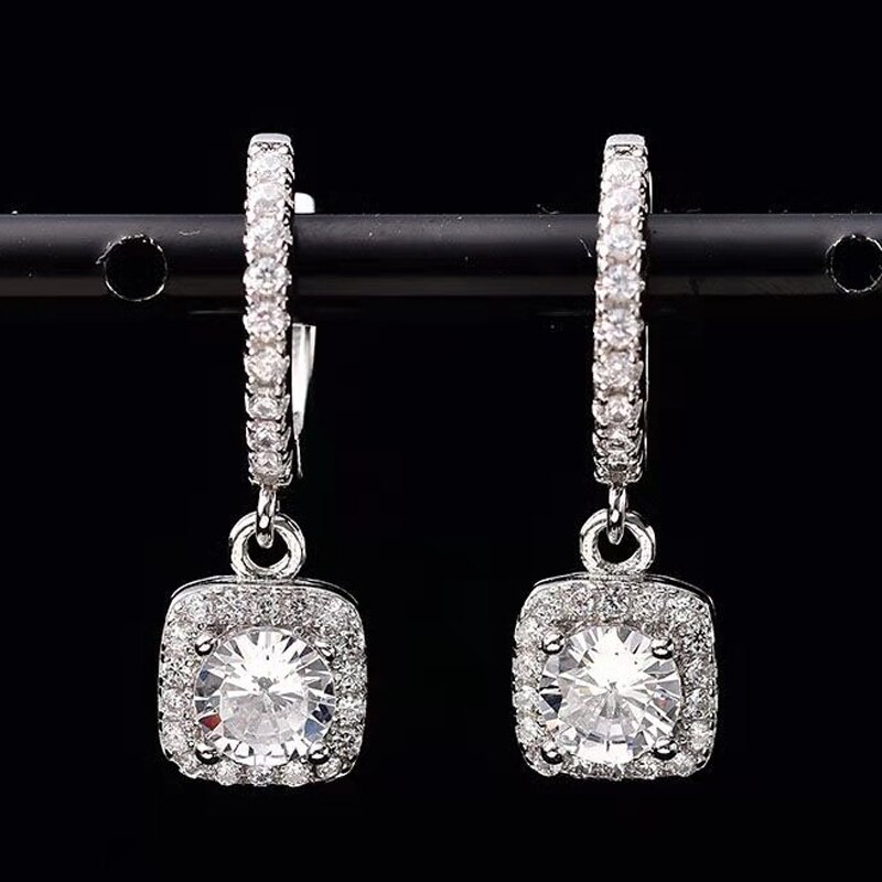 0.5/1 Carats Moissanite Drop Earrings for Women
