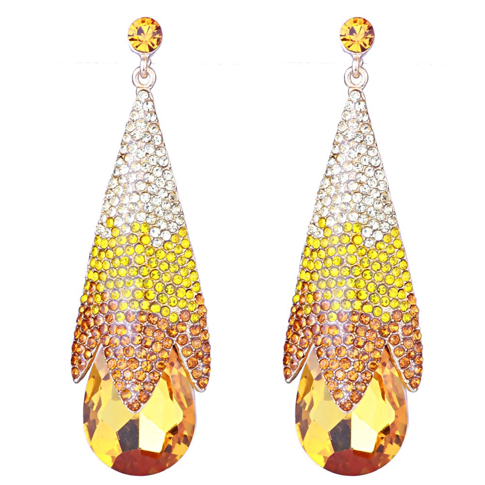 Women's Wedding Drop Earrings with Multicolor Rhinestones Women's Wedding Drop Earrings with Multicolor Rhinestones
