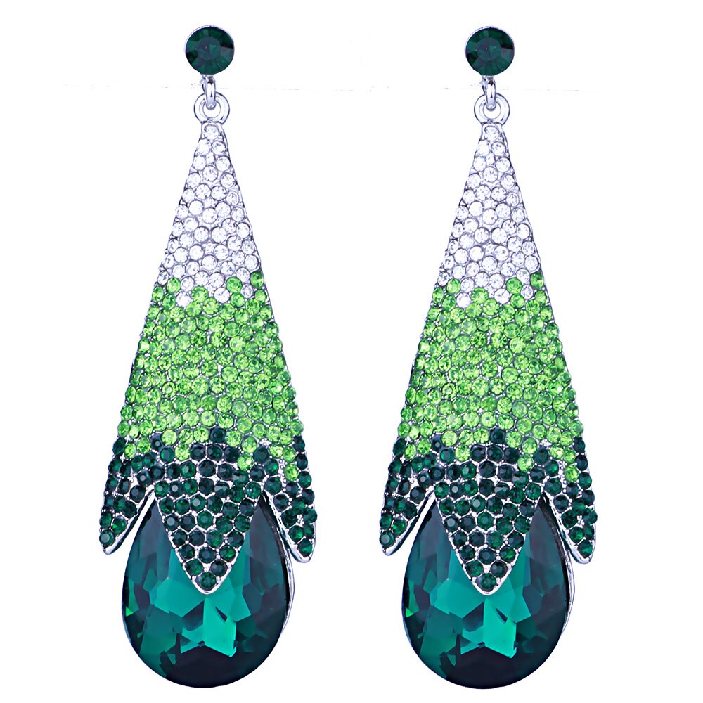 Women's Wedding Drop Earrings with Multicolor Rhinestones Women's Wedding Drop Earrings with Multicolor Rhinestones