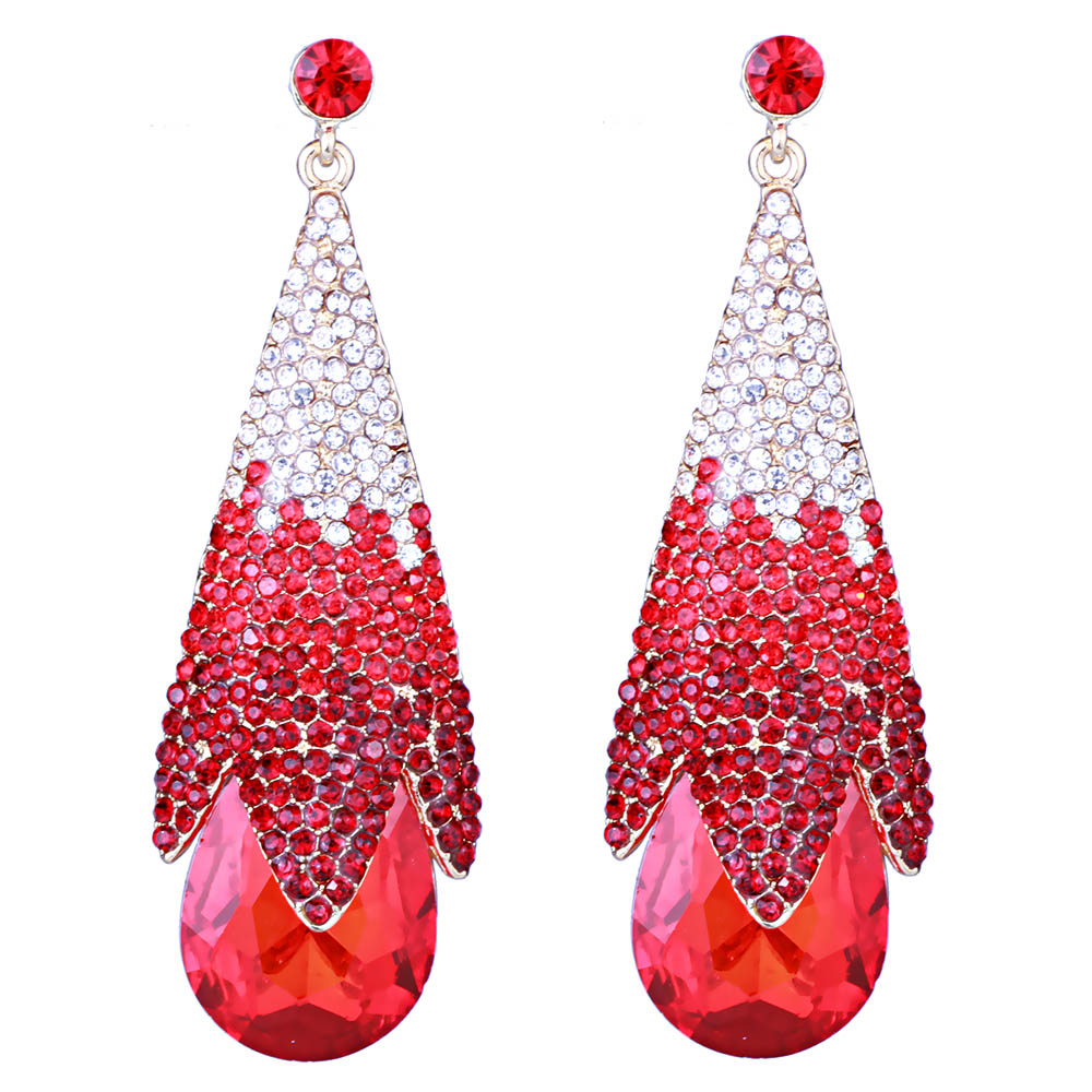 Women's Wedding Drop Earrings with Multicolor Rhinestones Women's Wedding Drop Earrings with Multicolor Rhinestones