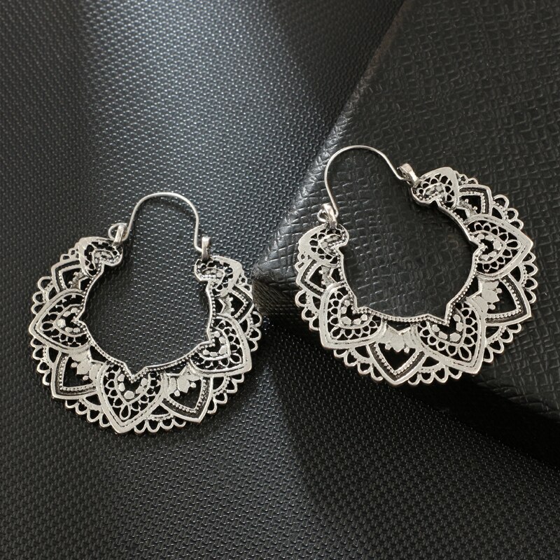 Women's Vintage Antique Silver Drop Earrings Women's Vintage Antique Silver Drop Earrings