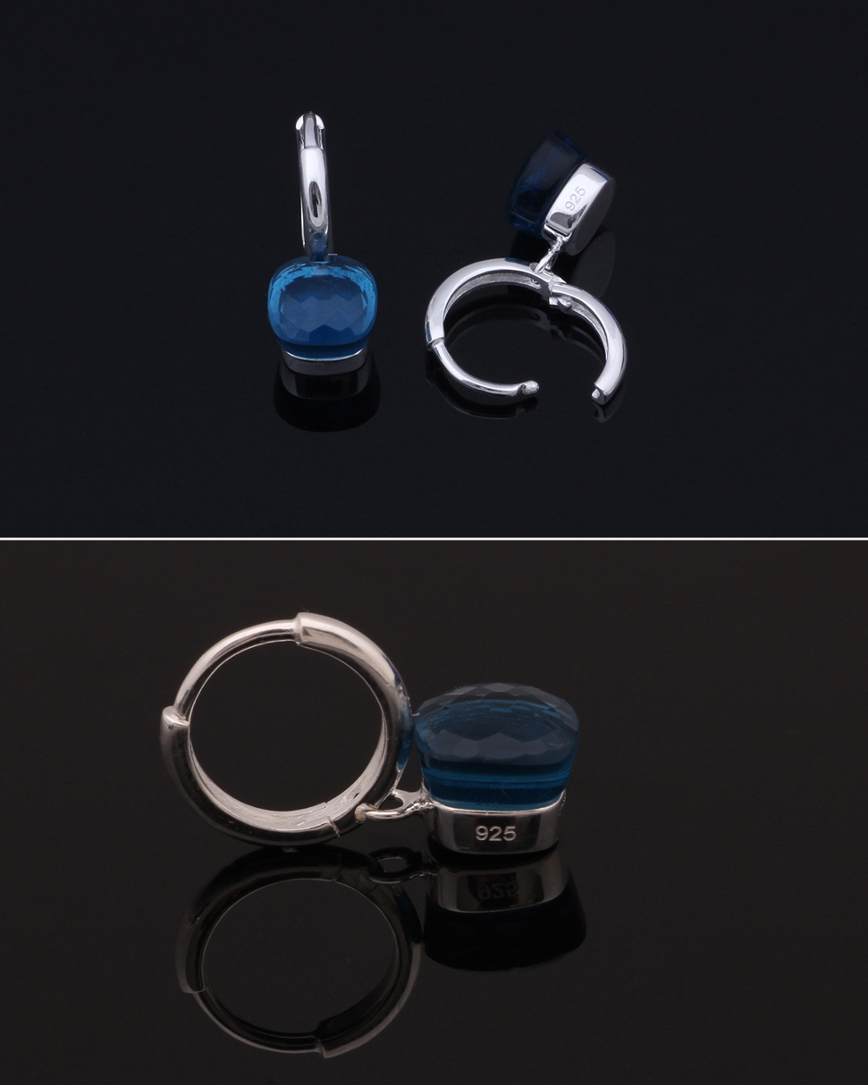 Blue Topaz Drop Earrings for Women