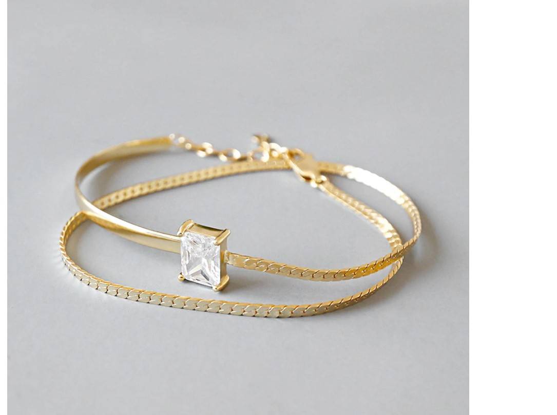 Women's 925 Sterling Silver Double Layer Bracelet