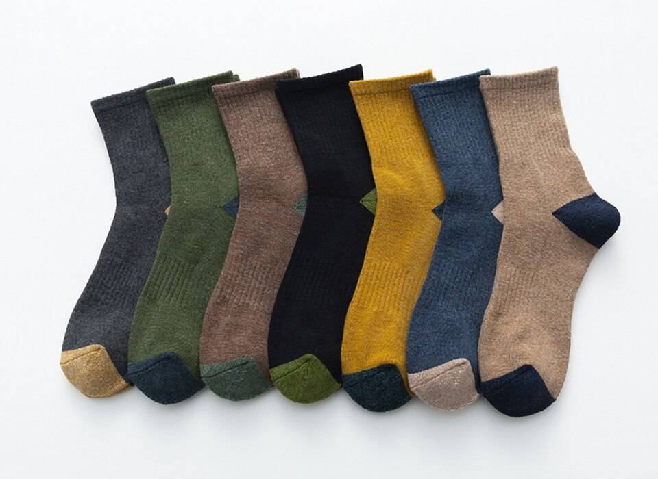 Men's Breathable High Socks 5 Pairs Set