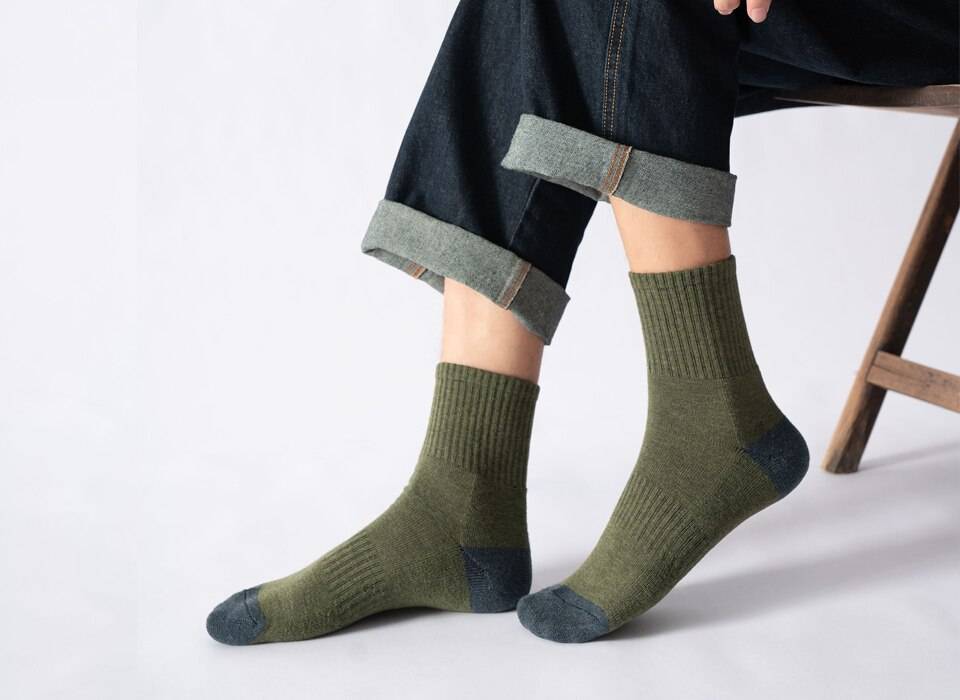 Men's Breathable High Socks 5 Pairs Set