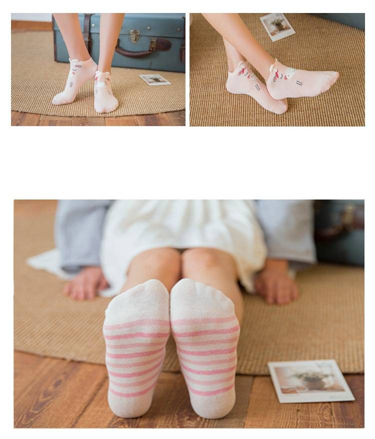 Women's Cotton Cute Printed Socks 5 Pairs Women's Cotton Cute Printed Socks 5 Pairs