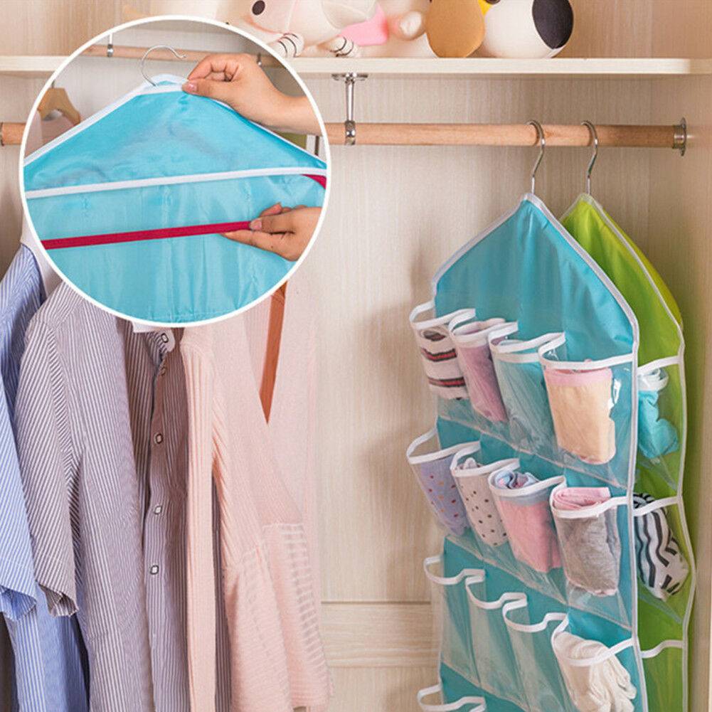 16 Pockets Hanging Socks Organizer