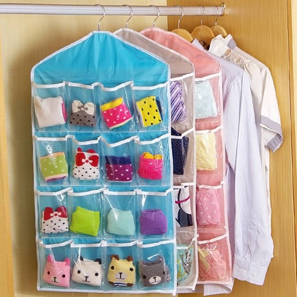 16 Pockets Hanging Socks Organizer
