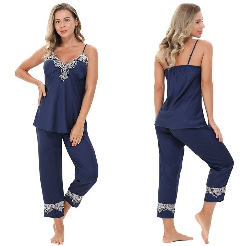 Women's Silk Pajamas Set 4 Pcs