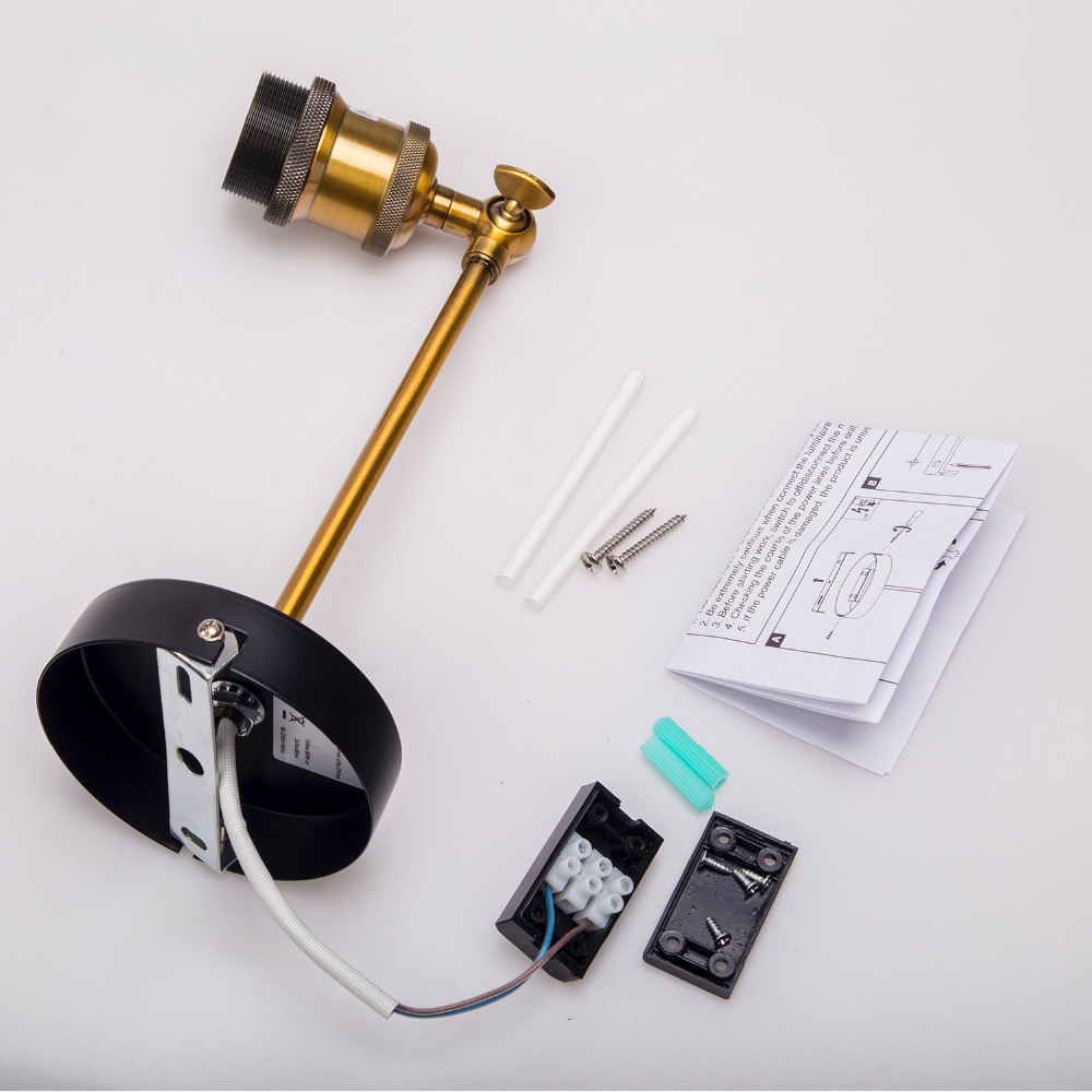 Industrial Style Wall Light with E27 Edison Bulbs