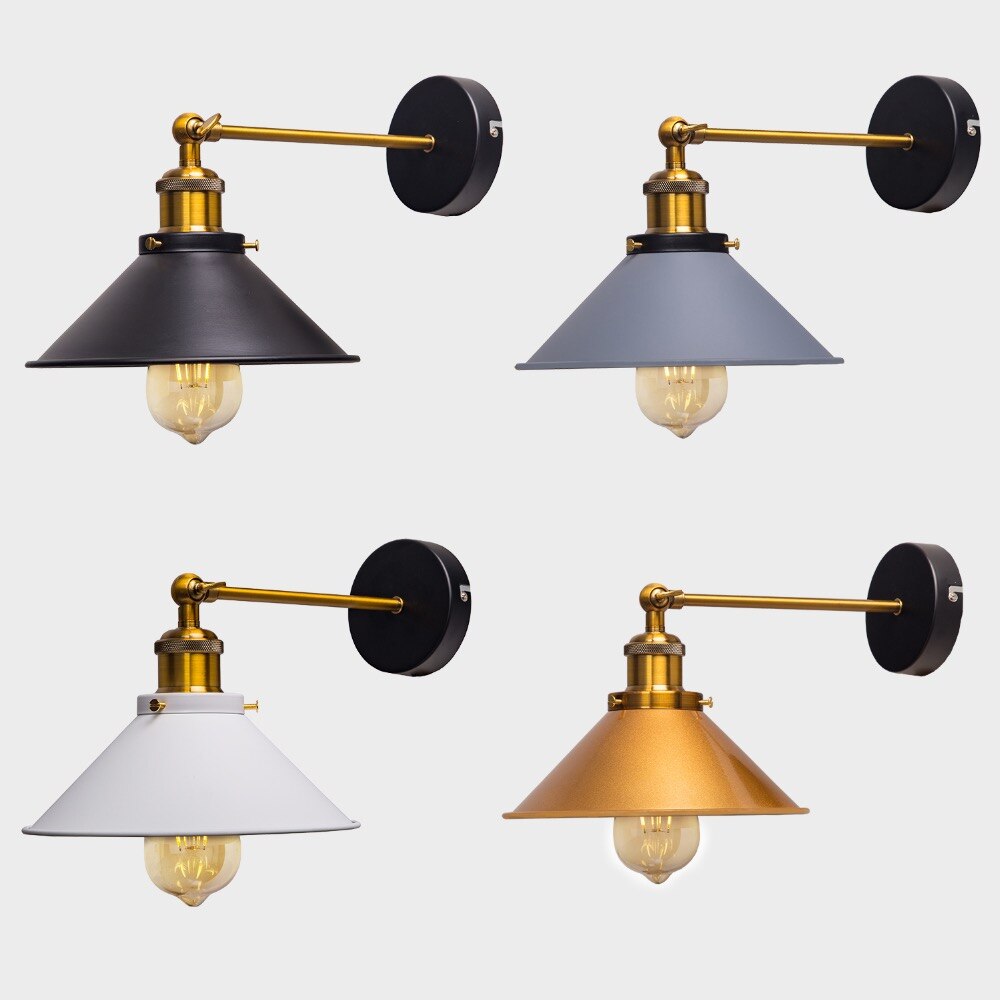 Industrial Style Wall Light with E27 Edison Bulbs