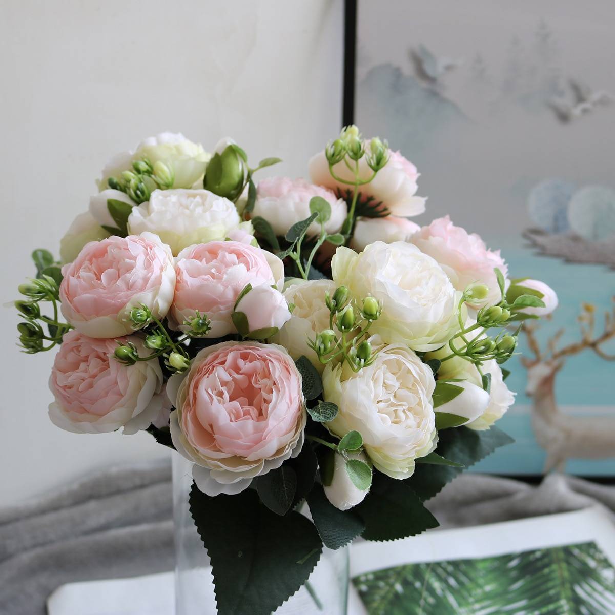 Artificial Bouquet of Peonies Flowers