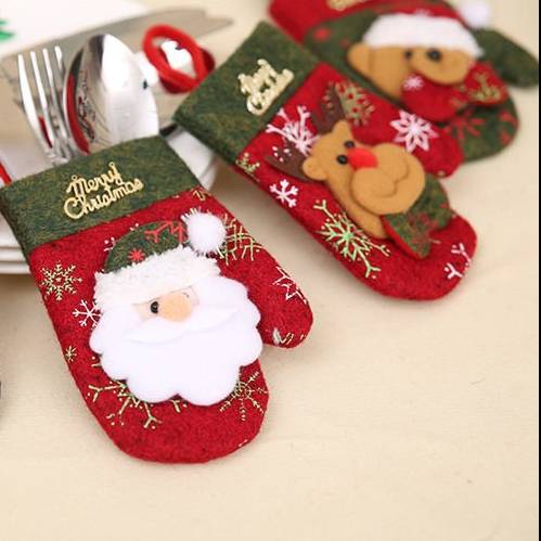 Christmas Party Table Decor Cutlery Holders 4 pcs Set