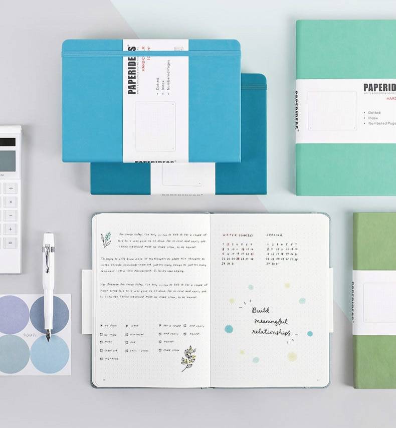 Hardcover A5 Bullet Dotted Journal Notebook 188 Pages