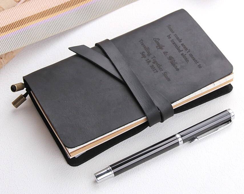 Leather Letter Printed Notebook