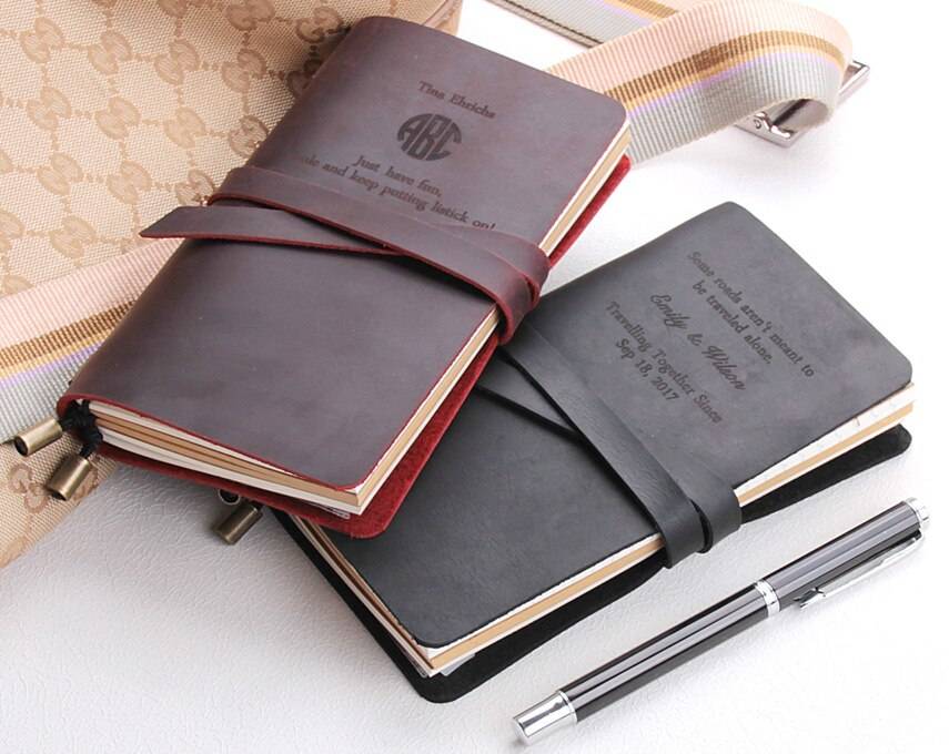 Leather Letter Printed Notebook