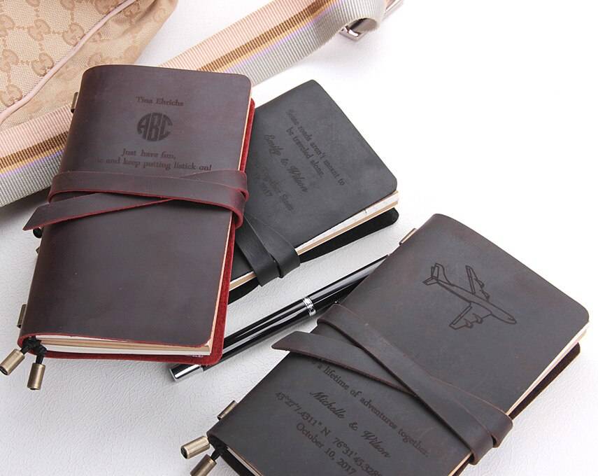 Leather Letter Printed Notebook