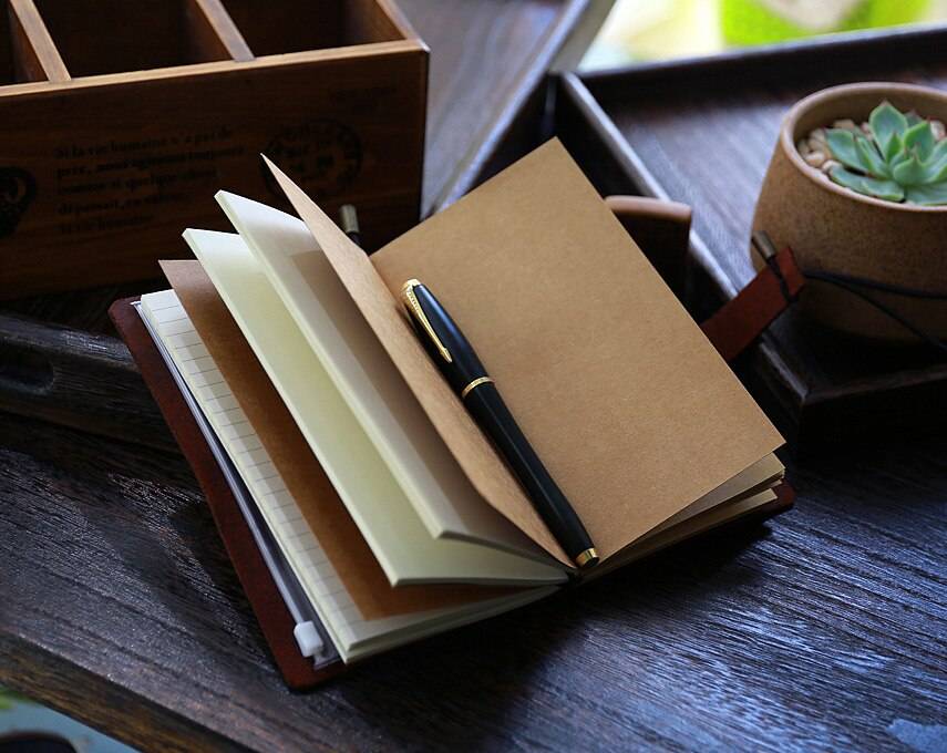 Leather Letter Printed Notebook