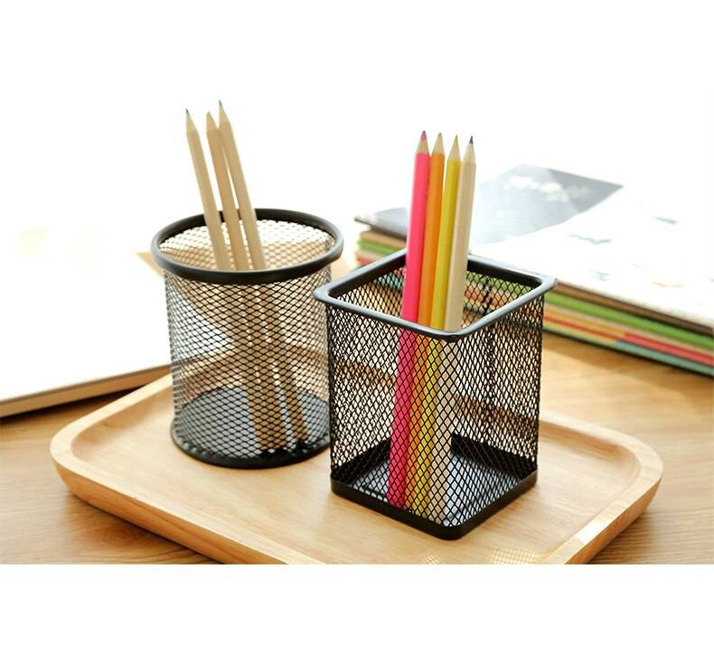 Metal Basket Shaped Stationery Holder