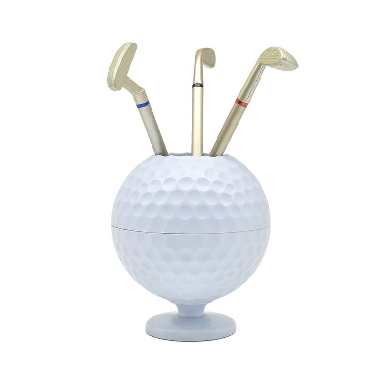 Mini Golf Ball Shaped Pen Holder with 3 Color Pens