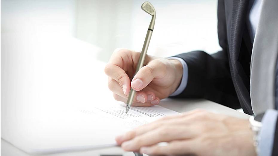 Mini Golf Ball Shaped Pen Holder with 3 Color Pens