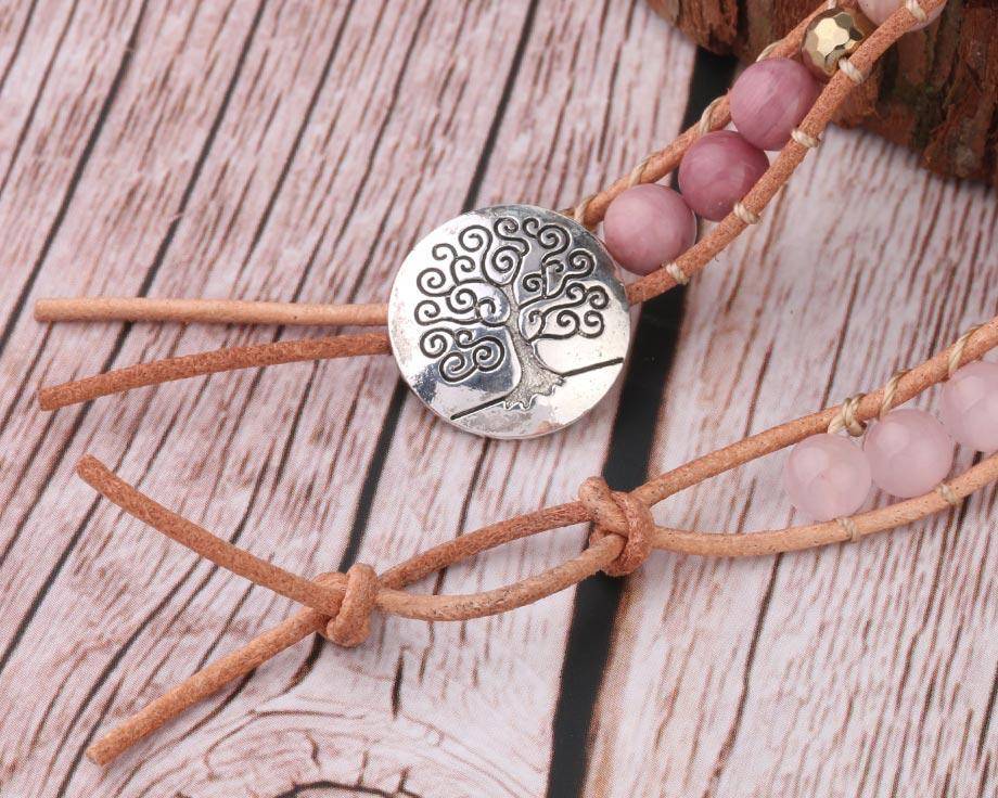 Natural Pink Quartz Stone Bracelet